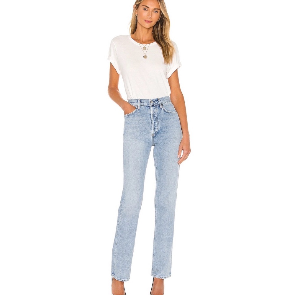Agolde Women's Lana Jean in Denim Light - Picture 4 of 14